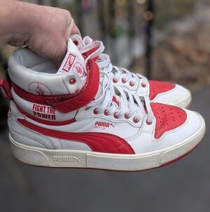 Rare PUMA Public Enemy x Sky LX Fight the Power Men's US Sz 9.5 Sneakers Red Wht